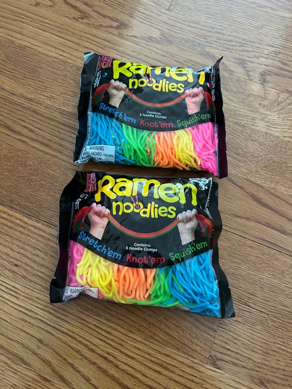 NWT Needoh Ramen Noodlies Stretchy Toy Noodles pack of 2